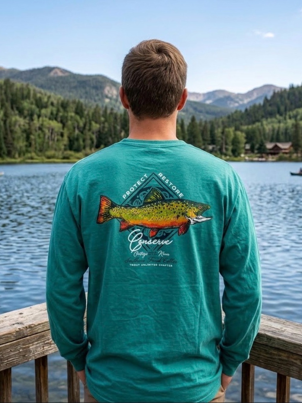 🎈Southern Fried Cotton Turquoise Long Sleeve Shirt